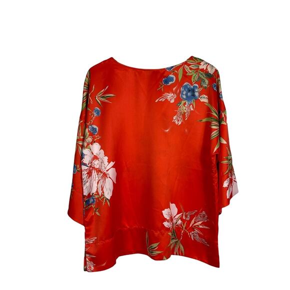 Soft Surroundings Top Blouse Orange Floral Size Medium - Picture 5 of 7